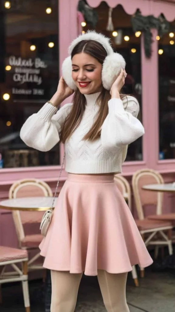 women feminine cute winter outfit