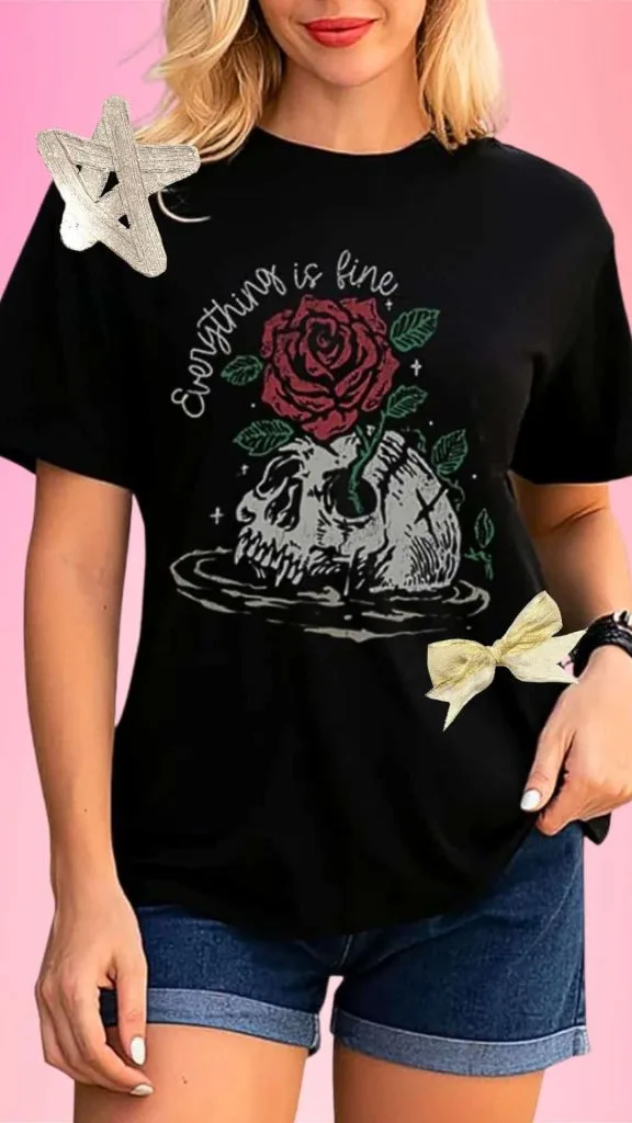 goth black tee outfits