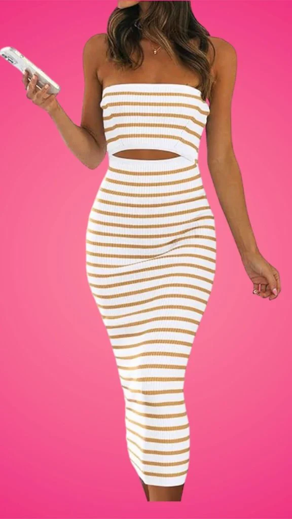 striped tube dress
