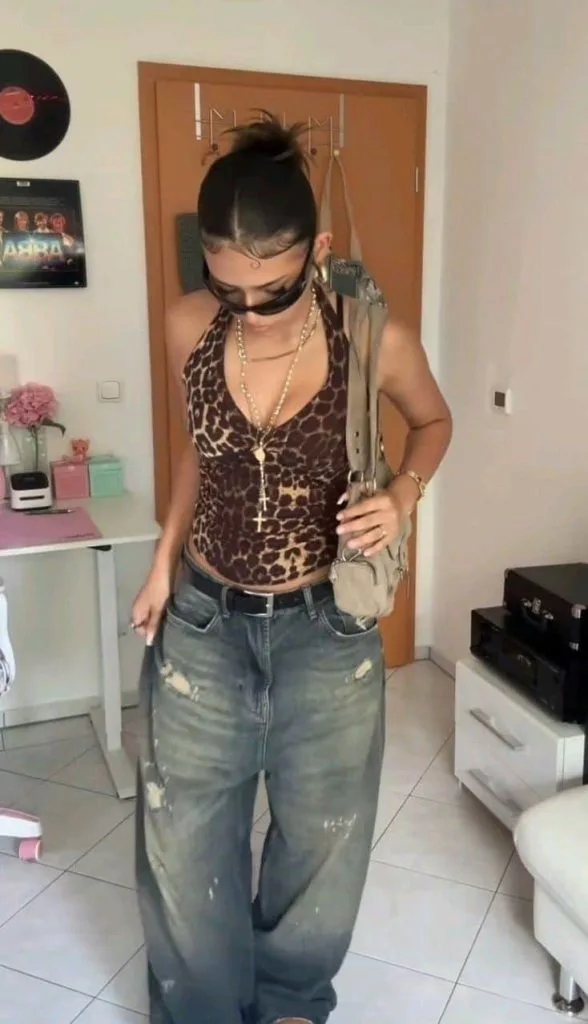 COWL NECK Top outfit leopard