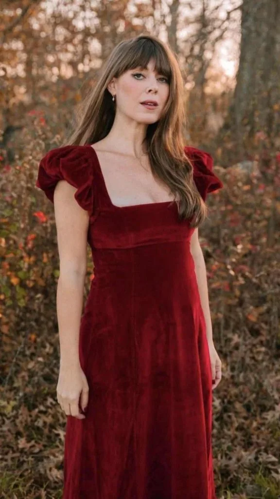 how to dress modern Victorian velvet dress