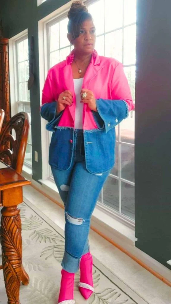 colorblock plus size retro outfit