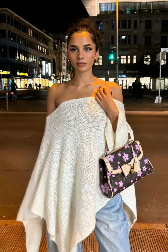 How to wear an asymmetrical poncho