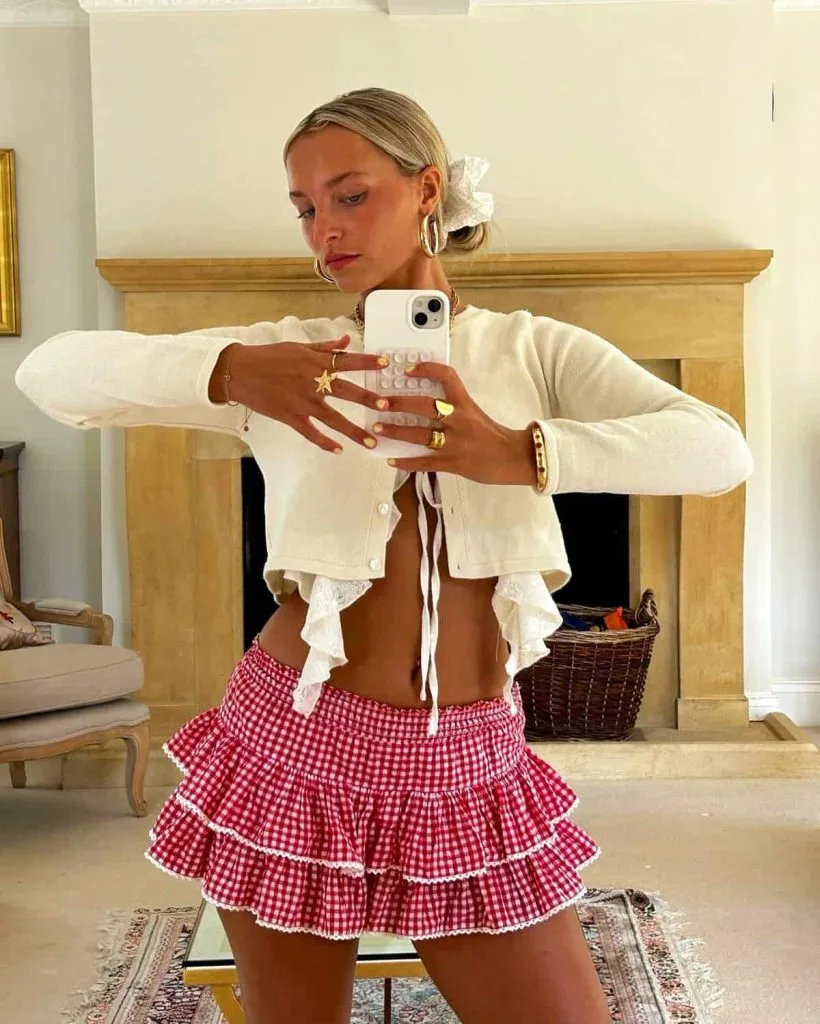 a tiered skirt gingham