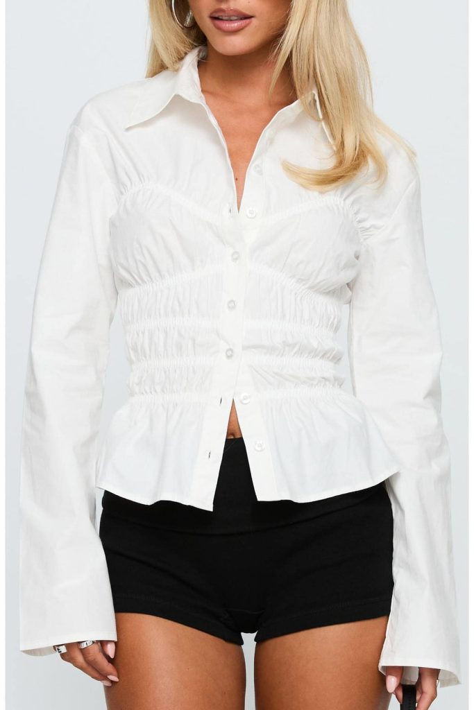 white button down shirt
