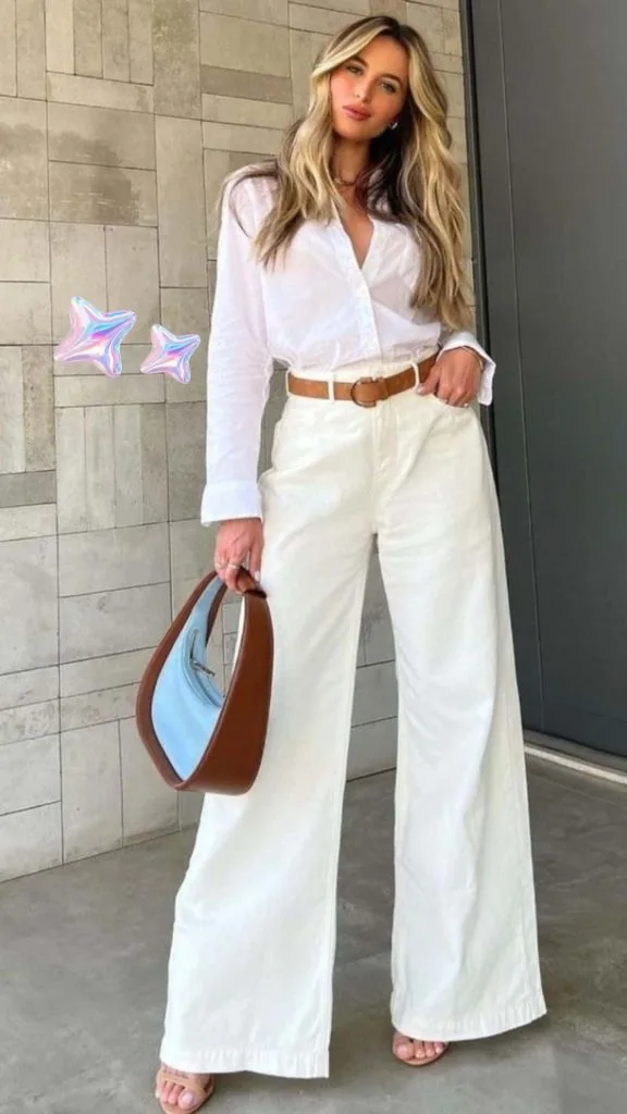 White jeans office outfit