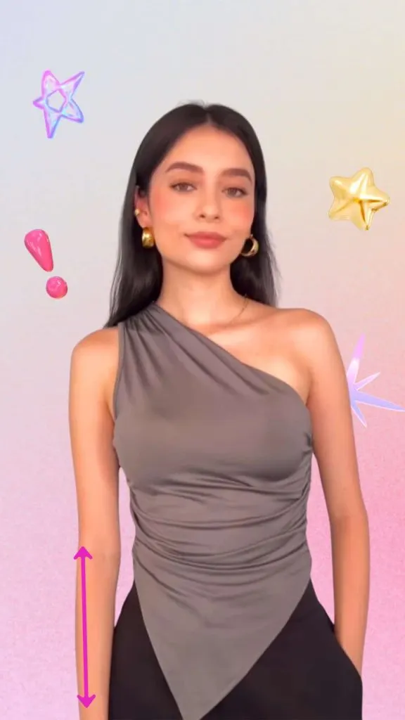 One-shoulder top for large bust small waist