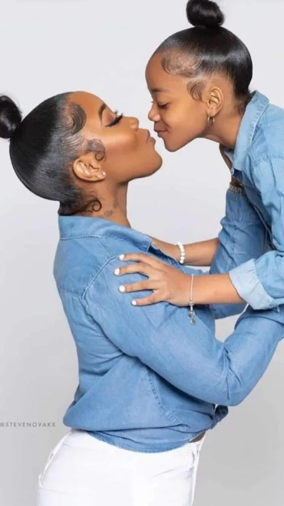 Mother daughter photoshoot outfit ideas denim shirt