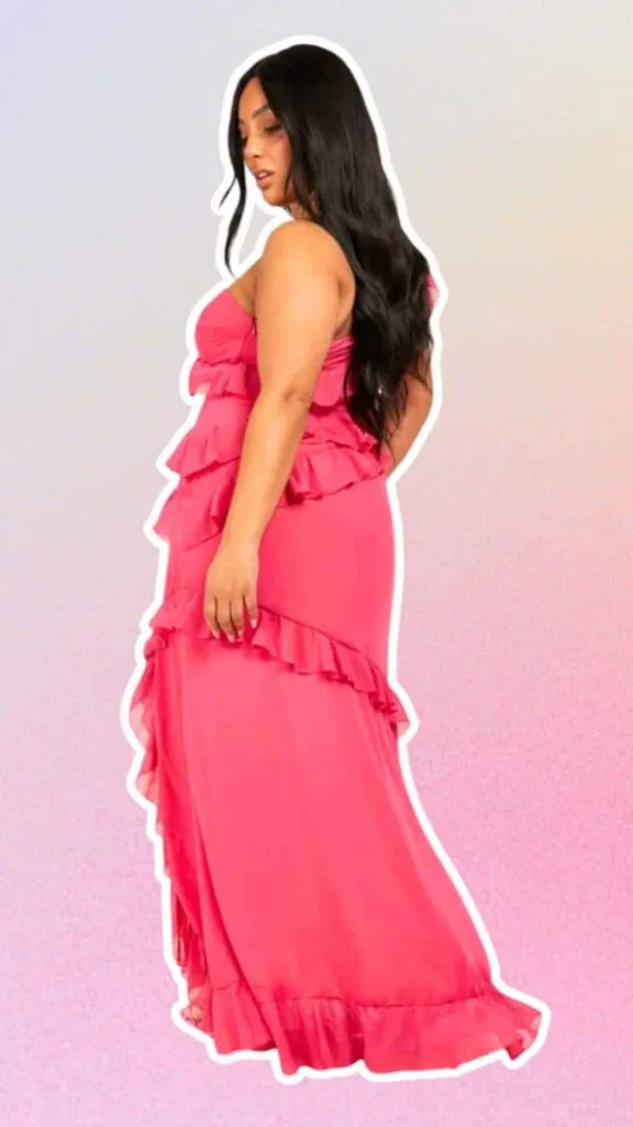 Ruffle One Shoulder Maxi Dress