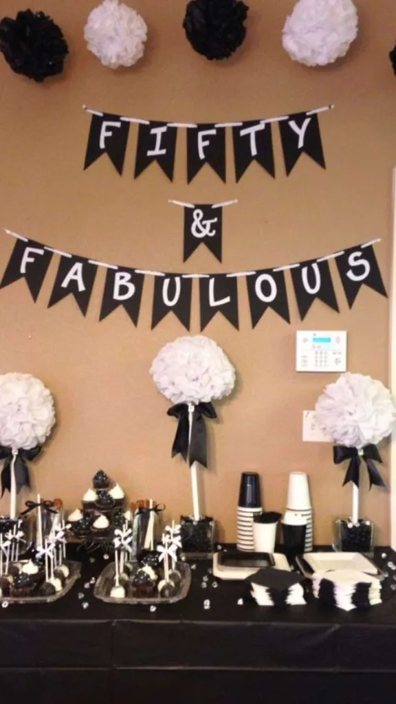 90th birthday party color theme women black