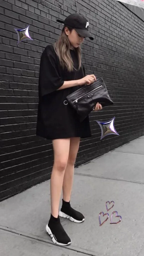 Balenciaga sock shoes and baseball cap