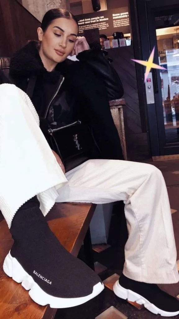 Balenciaga sock shoes high street outfit