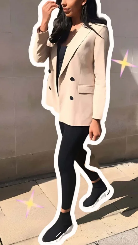 Balenciaga sock shoes with blazer