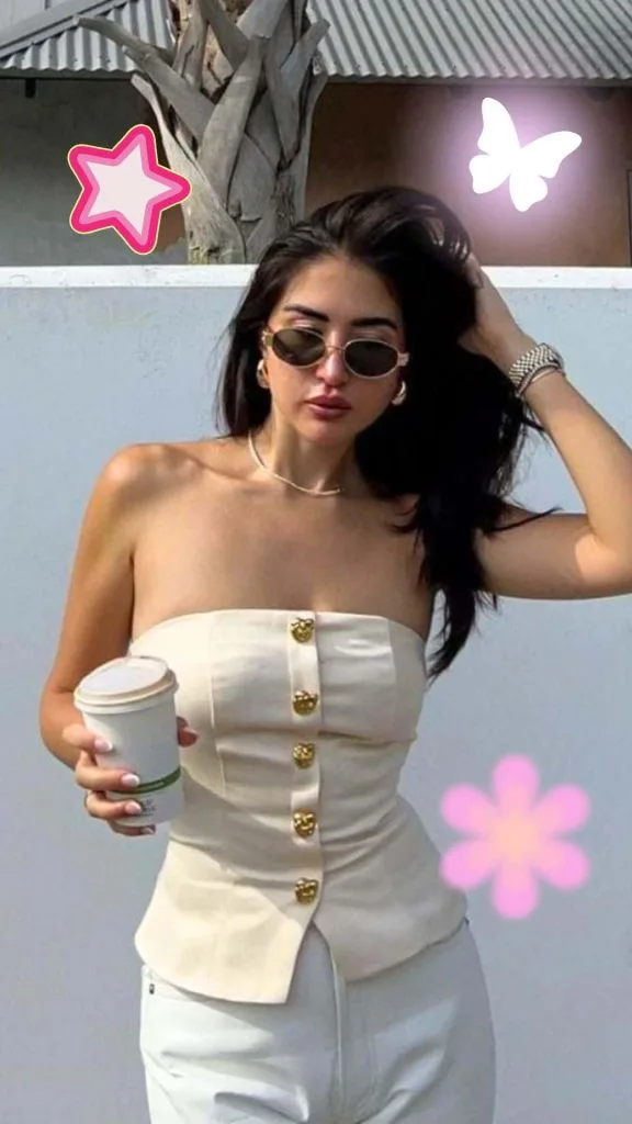 tube top and white pants