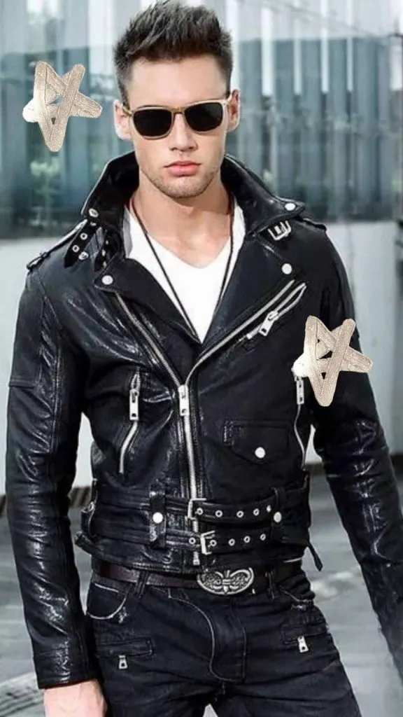 black biker jacket musician outfits