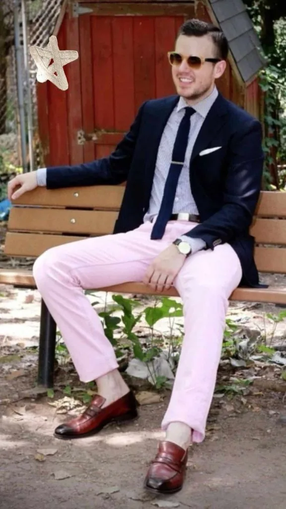pink pants outfits guys