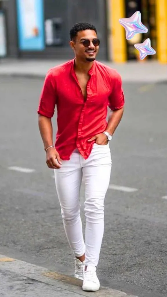 RED SHIRT homecoming outfit