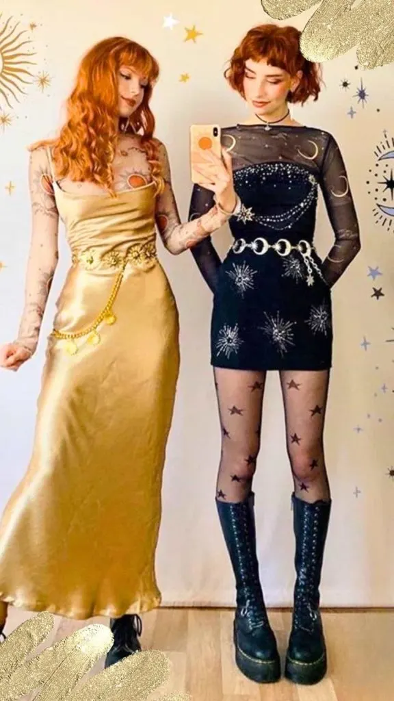 sun and moon goddess outfit