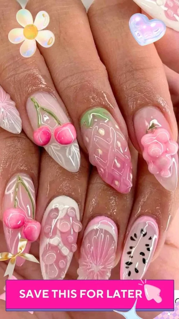sumer fruit nail inspo