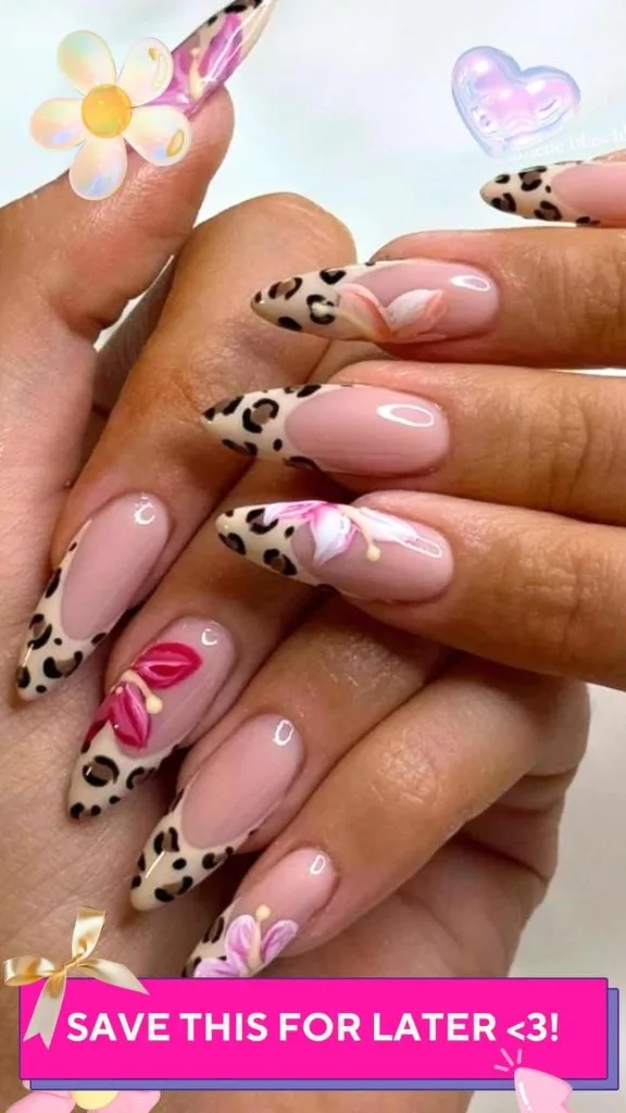 leopard nail design