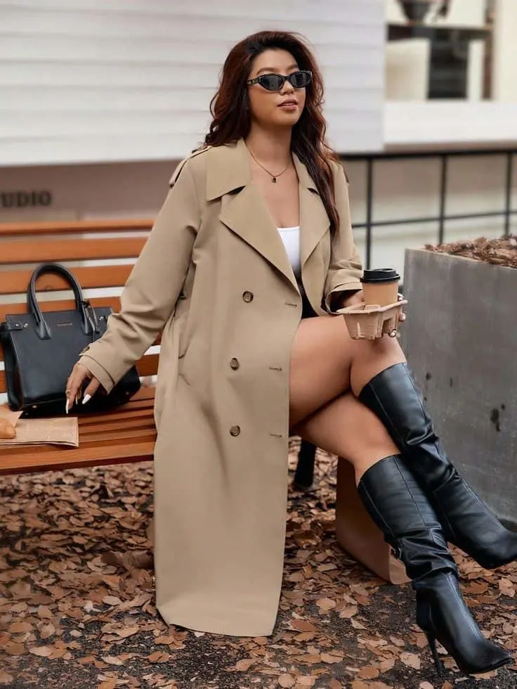 plus size outfits trench coat