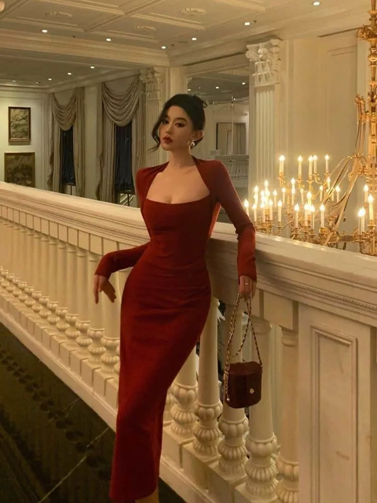  thirst trap red dress effect