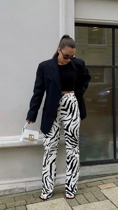 Zebra Print pants and blazer