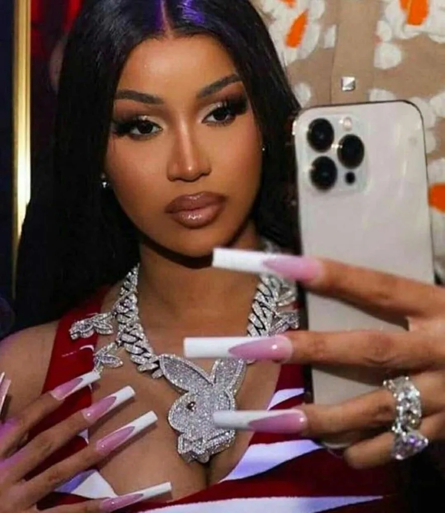 Cardi B inspired nails long nails