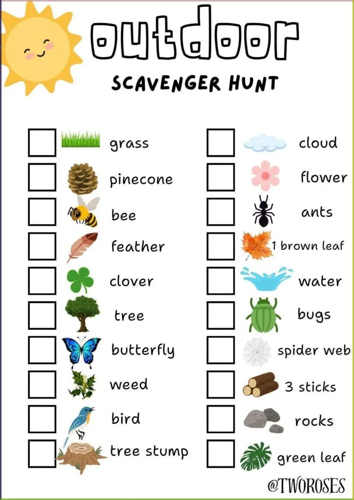 Nature Scavenger Hunt KIDS ACTIVITY