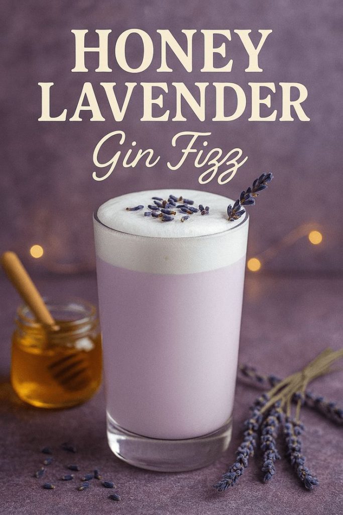Lavender Honey Gin Fizz aesthetic purple drink