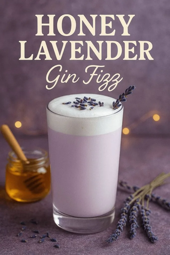 Lavender Honey Gin Fizz aesthetic purple drink