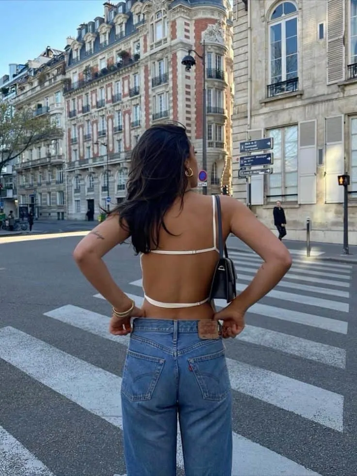 OPEN BACK TOP and jeans summer outfit