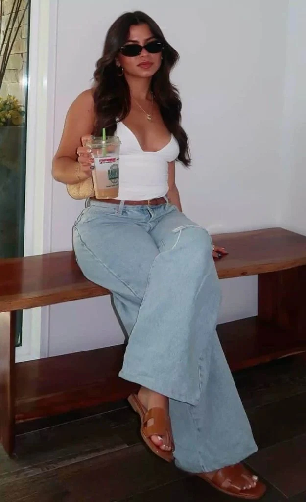 afternoon drinks outfit ideas WITH JEANS