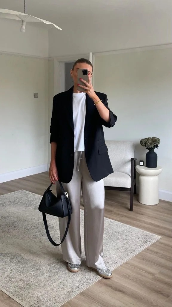  Oversized Blazer + Slim Trousers + Tank clean girl aesthetic