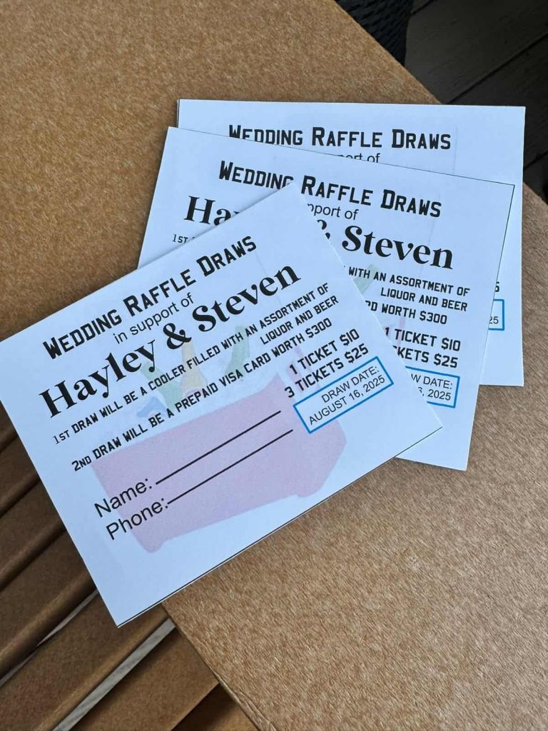 Wedding Lottery raise money for wedding