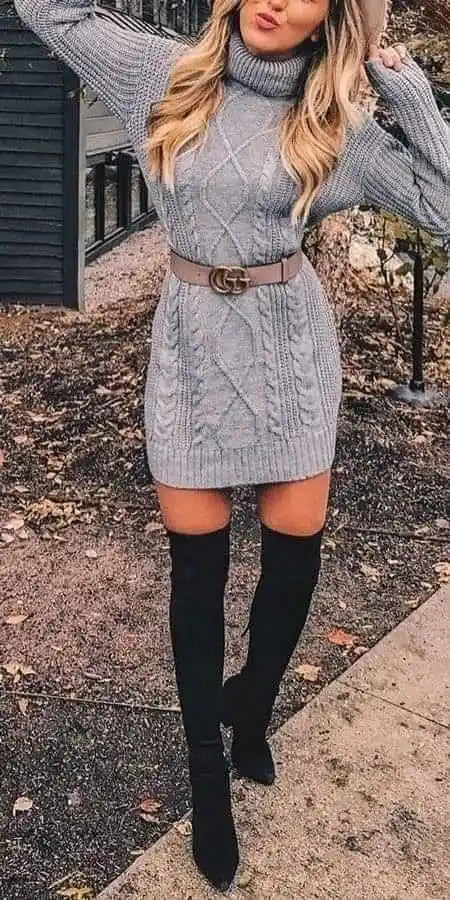 SWEATER dress and boots