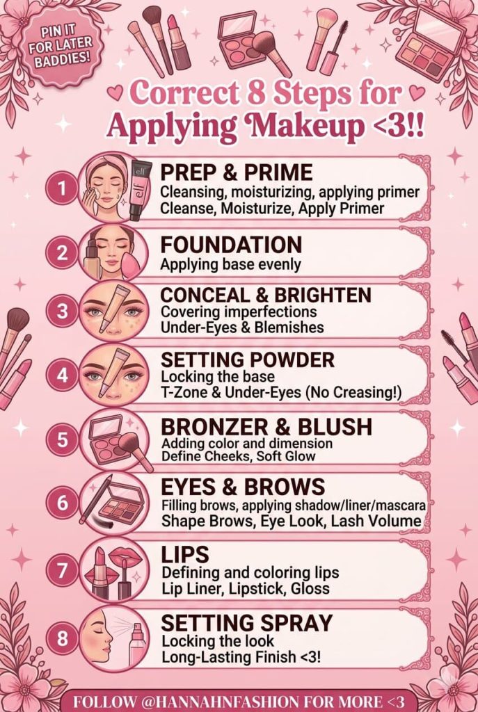 correct steps to apply makeup