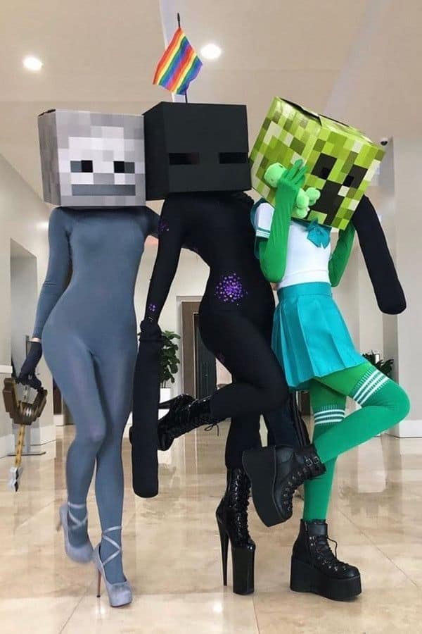 Minecraft square cardboard boxes  party outfit ideas