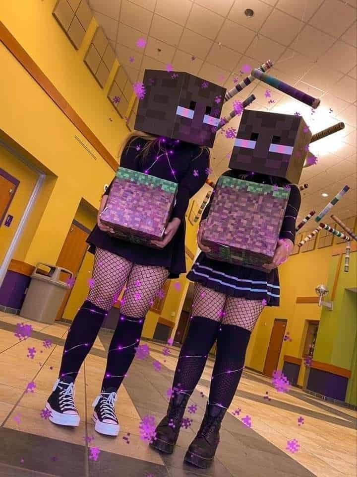 Minecraft square cardboard boxes  party outfit ideas