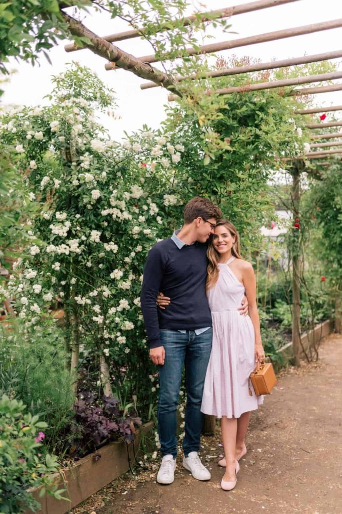 elegant couple garden date outfit