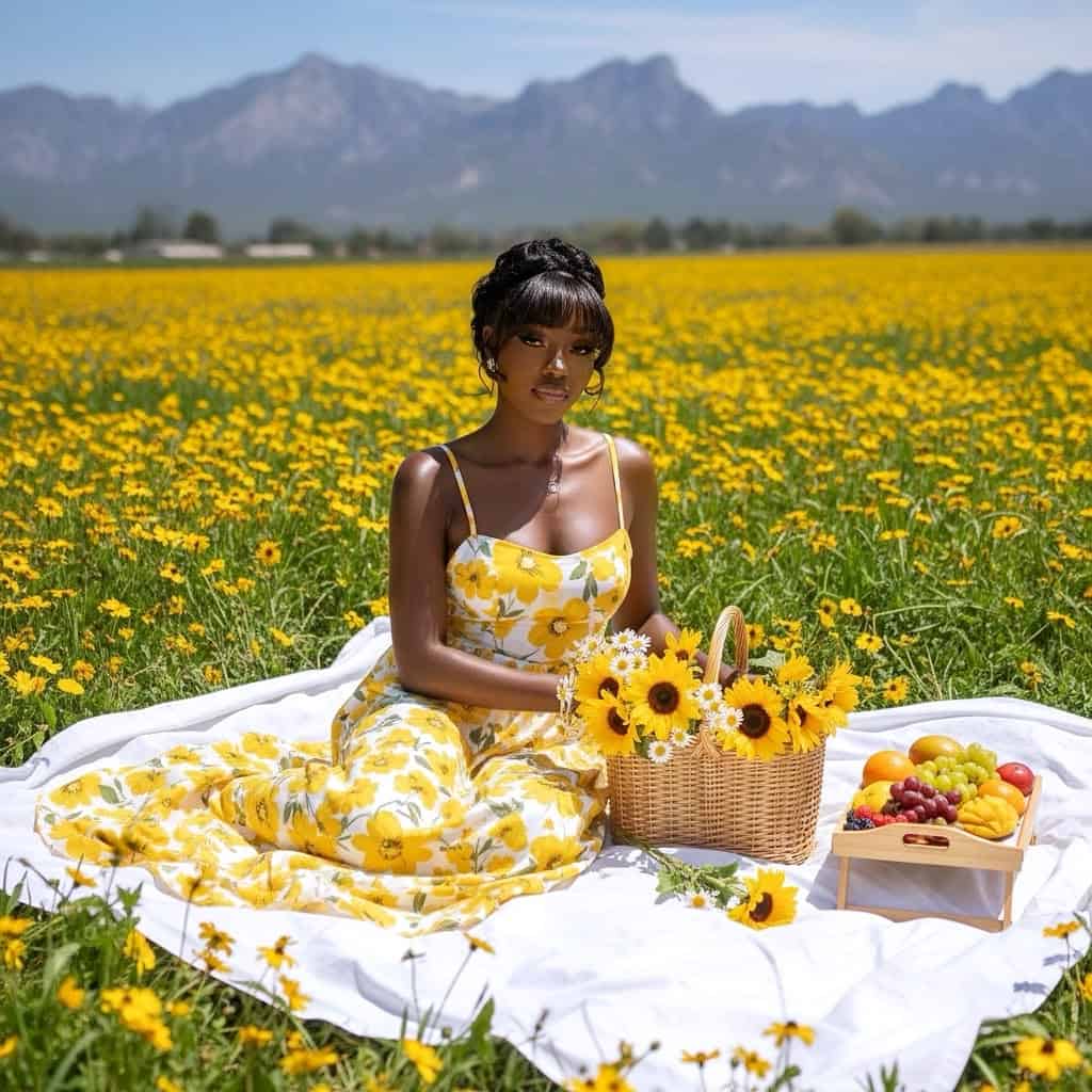Flower field pose what to wear to sunflower field