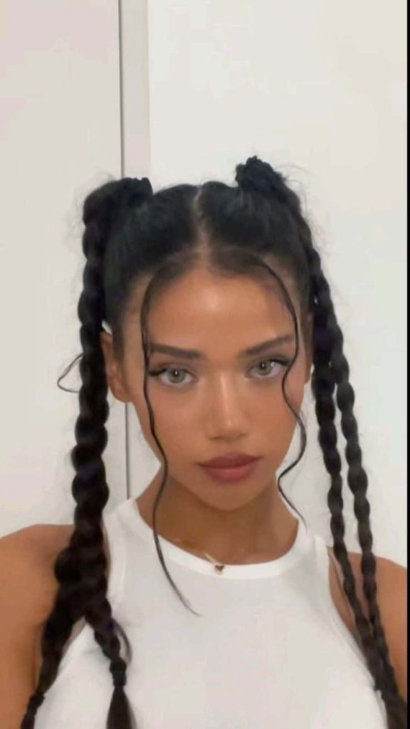 pigtails outfit braids