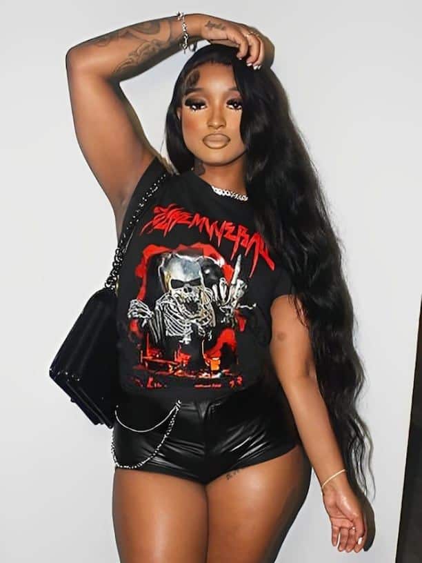 Leather Shorts and Oversized Graphic Tee