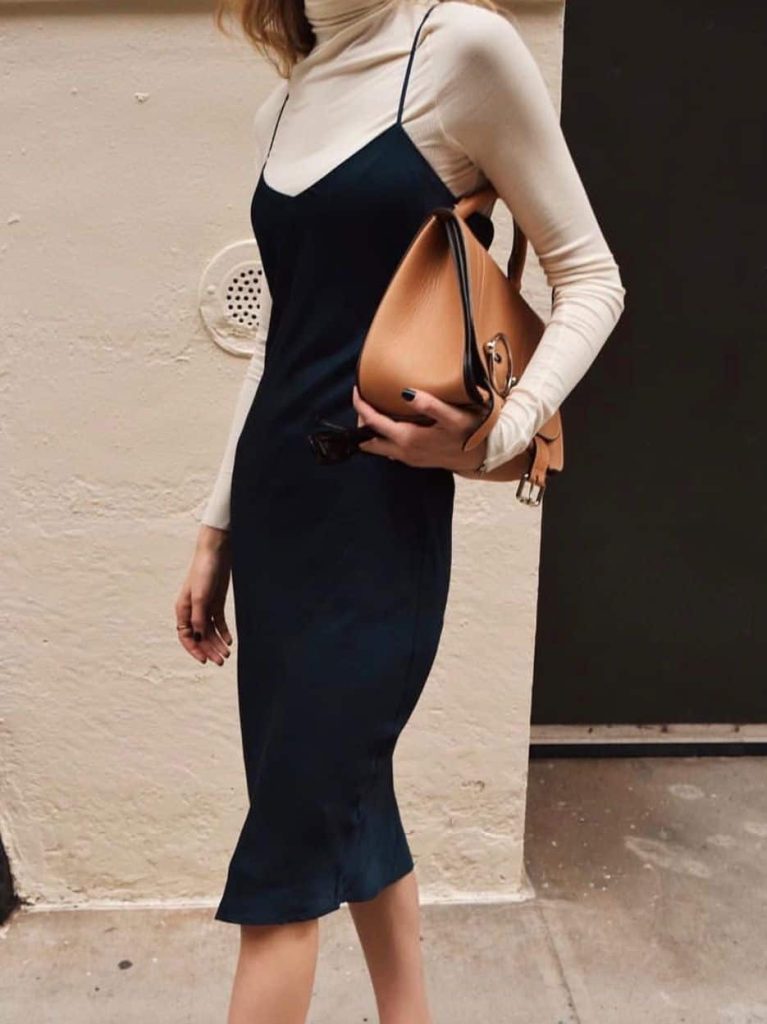 The Slip Dress with a Turtleneck Underneath 2016 party outfit