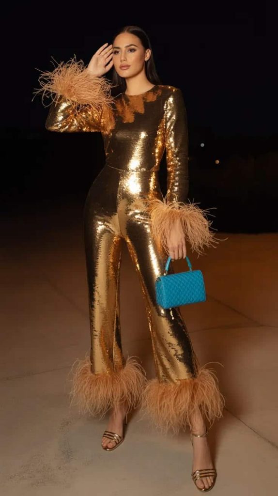 gold rush theme party jumpsuit