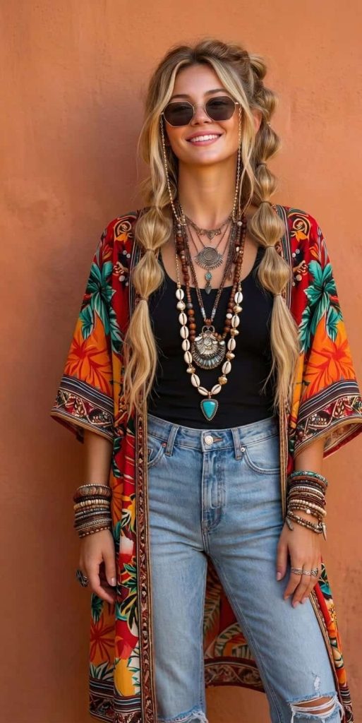 BOHO OUTFIT with pigtails