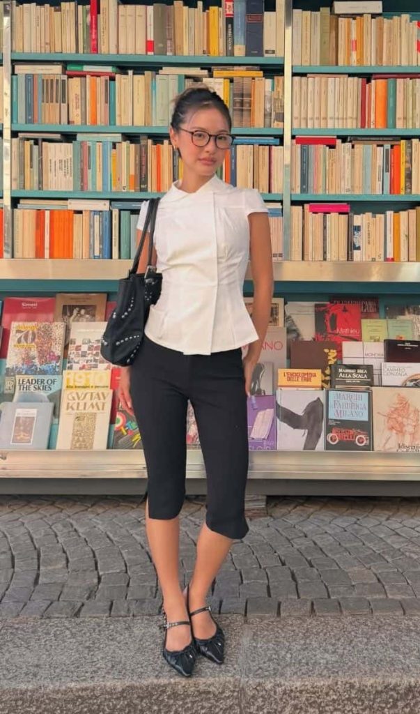 Capri Pants + Crisp White Button-Up