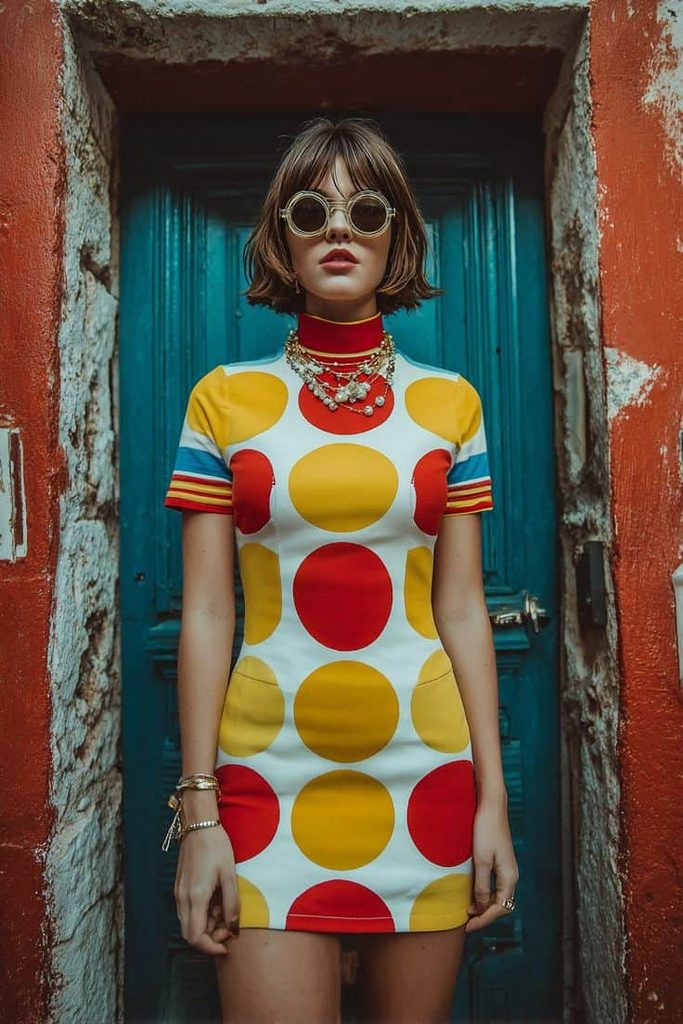 60s mod girl outfits  Geometric Prints