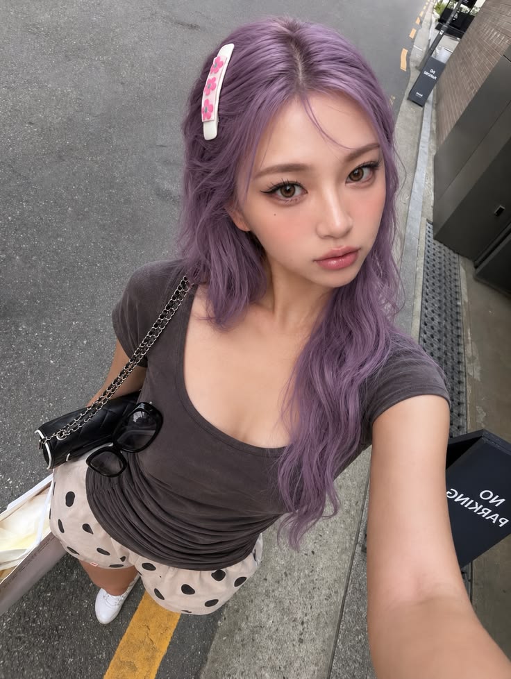 what to wear with purple hair women fashion